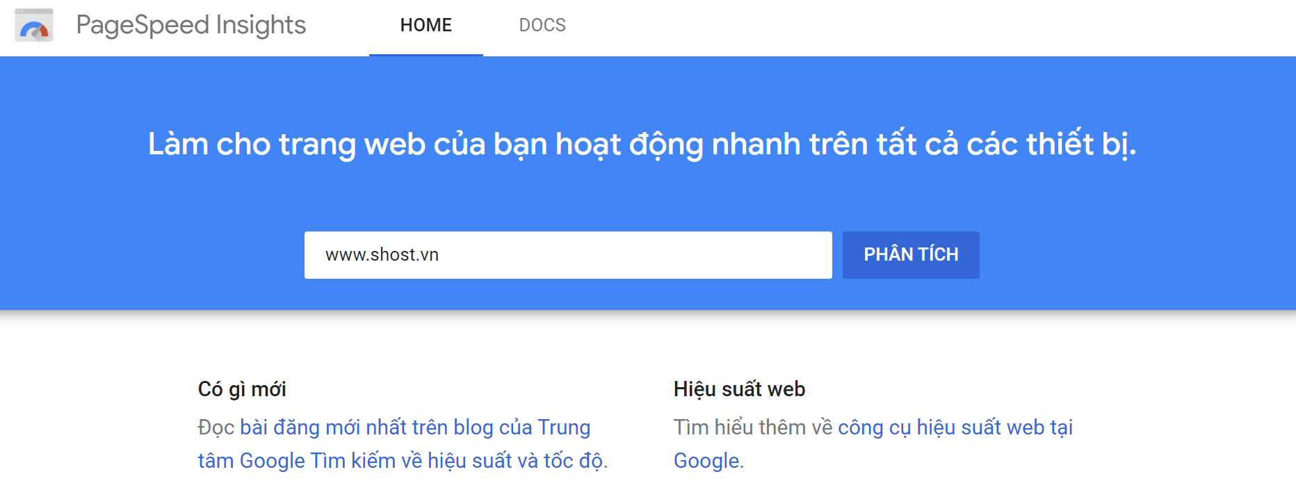 Công cụ kiểm tra tốc độ website