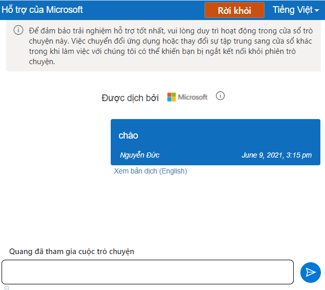 hỗ trợ microsoft