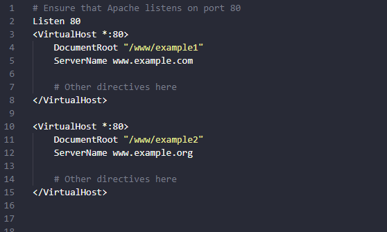 Cấu hinh Vhost Conf của Apache