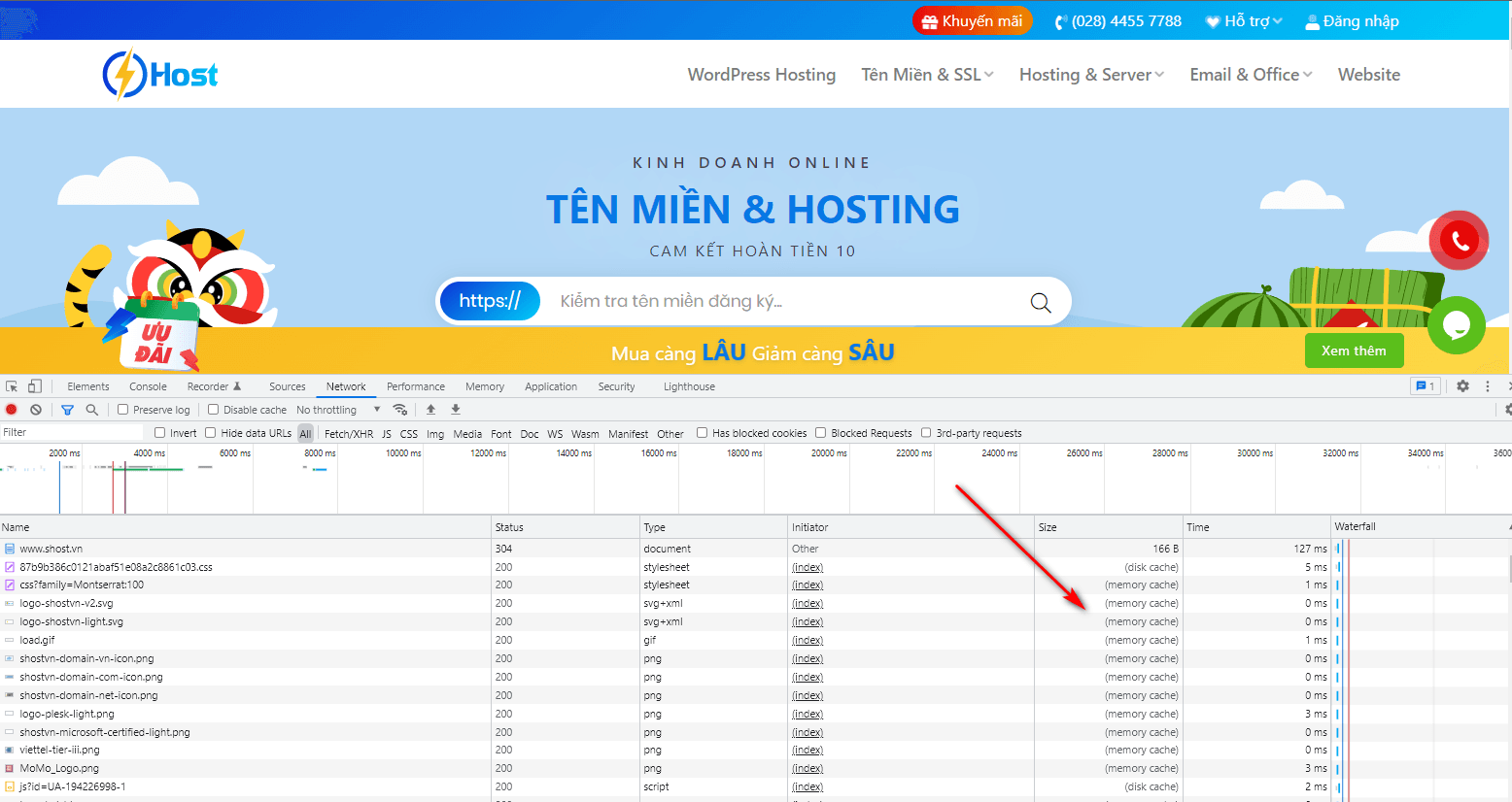Các dữ liệu được tải về sẽ được lưu trong bộ nhớ Memort Cache của trình duyệt