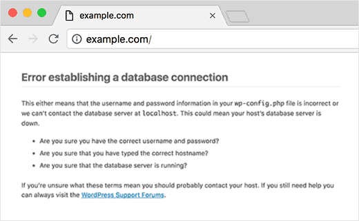 Cách khắc phục lỗi WordPress "Error Establishing a Database Connection"